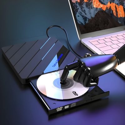 Lecteur DVD externe + Hub USB 4 ports avec lecteur de carte SD & port USB-C | LAPDISC