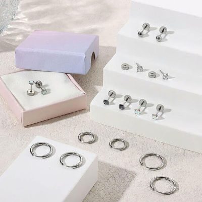 Boucles d'oreilles pour peau sensible - 8 paires | LUXGENIC